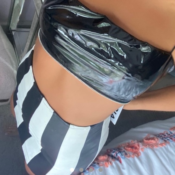 NWT I.AM.GIA black latex isla bustier top - Picture 4 of 6